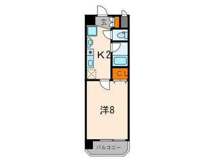 シャインビュー六甲(1K/9階)の間取り写真