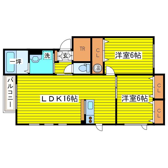 エスペランサ(2LDK/3階)の間取り写真