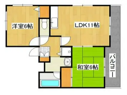 ゲイナーズヒルウエスト(2LDK/1階)の間取り写真