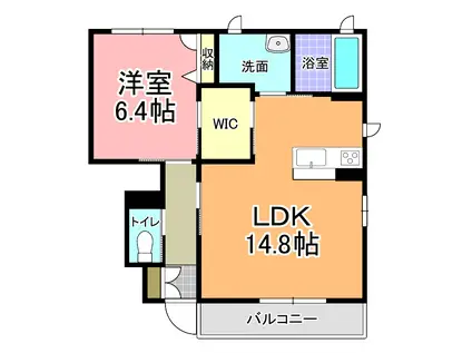 ヴィラ・クレスト E(1LDK/1階)の間取り写真