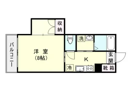 KOU TAI SHIN BUIL 荒田(1K/5階)の間取り写真