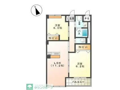 あざらし(2LDK/3階)の間取り写真