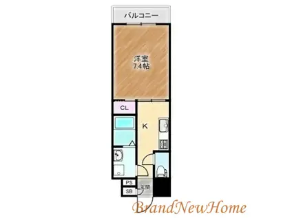 アルモニー中もず(1K/6階)の間取り写真