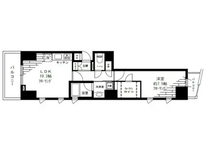 PURE AQUA OMORI(1LDK/13階)の間取り写真