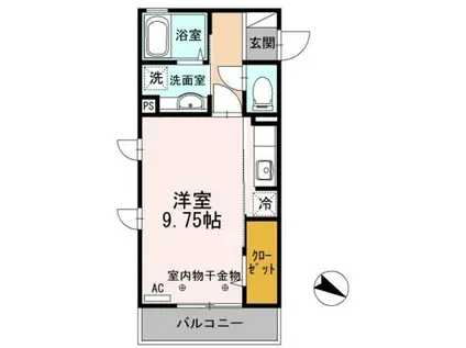 クレールMAGOME(ワンルーム/3階)の間取り写真