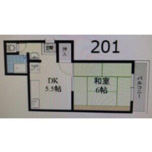 コンラッド梅田(1DK/2階)の間取り写真