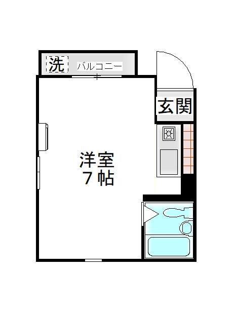 ヒルサイドテラス(ワンルーム/1階)の間取り写真