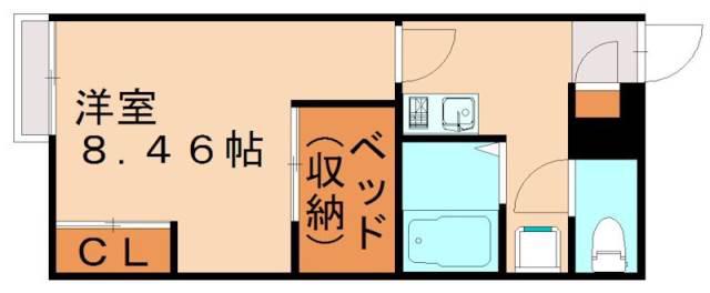 レオパレス石丸(1K/1階)の間取り写真