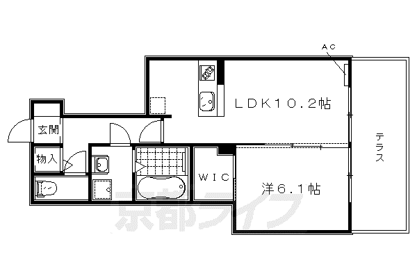 レグルス(1LDK/1階)の間取り写真