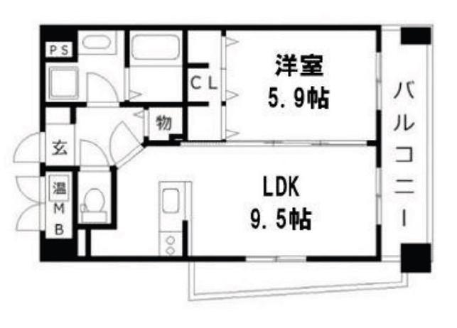 モン・ルポ博多駅東(1LDK/8階)の間取り写真