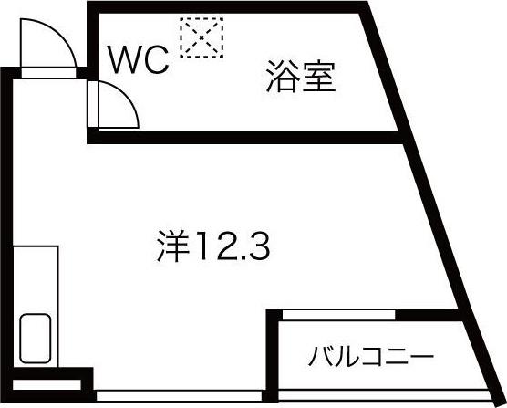 BAUWERK(ワンルーム/8階)の間取り写真
