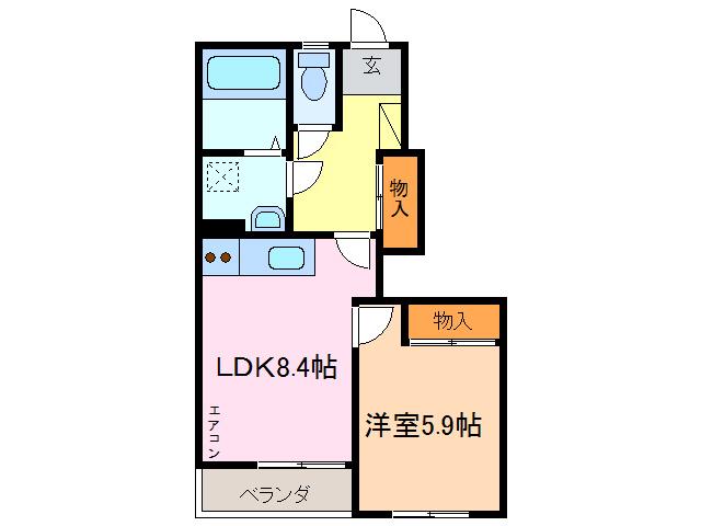 サンヒルズ(1LDK/1階)の間取り写真