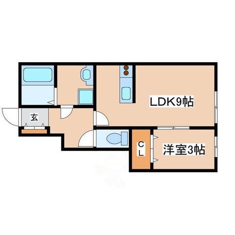 モスフロックス野村(1LDK/1階)の間取り写真