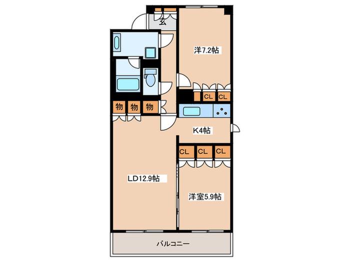 S-FORT横浜青葉台(2LDK/1階)の間取り写真