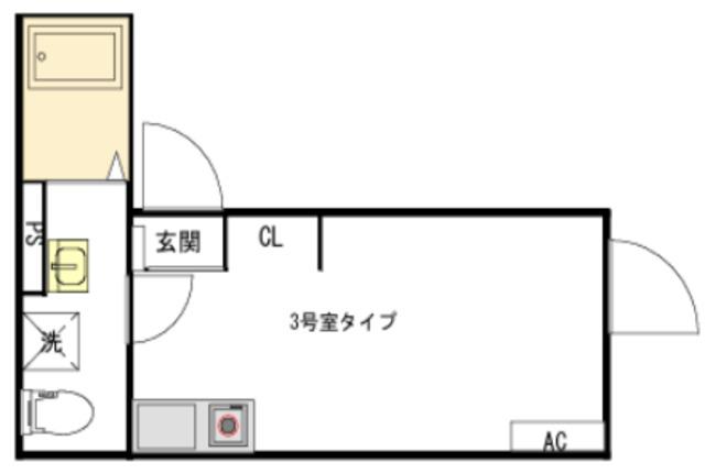 クレサージュ西新井(ワンルーム/4階)の間取り写真