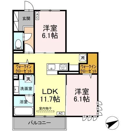 CE IL SOLE(2LDK/3階)の間取り写真