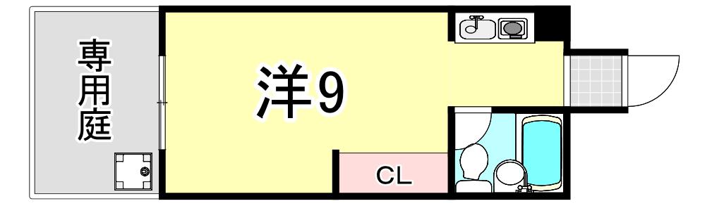シルバーハイツ御影(ワンルーム/5階)の間取り写真