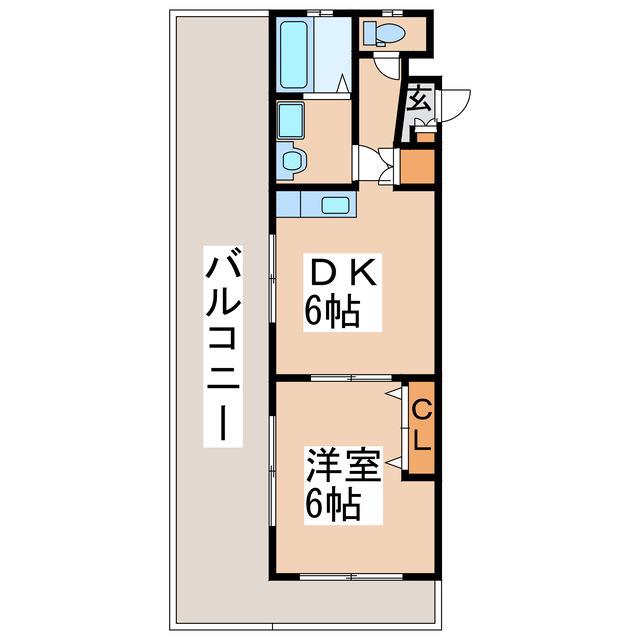 マンションブリランテ(1DK/4階)の間取り写真