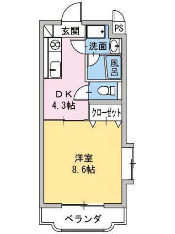 リヴェールHANA(1DK/3階)の間取り写真