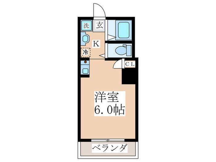 メープルハイツ(ワンルーム/1階)の間取り写真