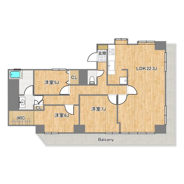 南麻布マンション(3SLDK/11階)の間取り写真