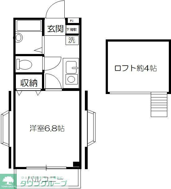 コア・フォーレストタウンII(1K/1階)の間取り写真