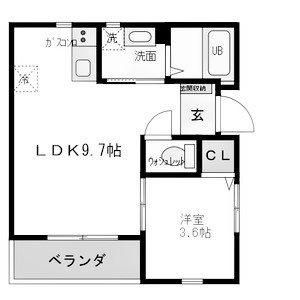コート・ロッソ(1LDK/2階)の間取り写真