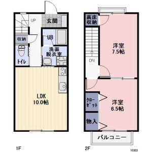BRANCHEK&K A棟(2LDK/1階)の間取り写真