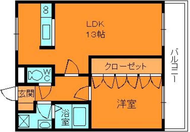 プラムハウス2(1LDK/1階)の間取り写真