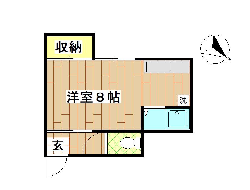 小野アパートメント(ワンルーム/2階)の間取り写真