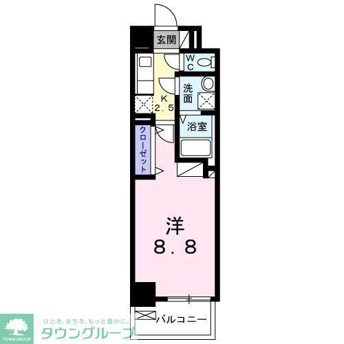 アルカディアIX(1K/9階)の間取り写真