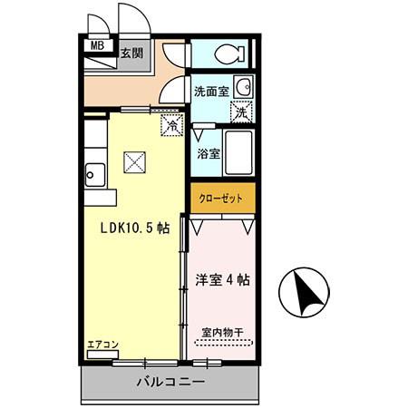 ナイスコートI(1LDK/3階)の間取り写真