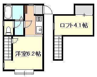 クレセントイーグル(1K/2階)の間取り写真