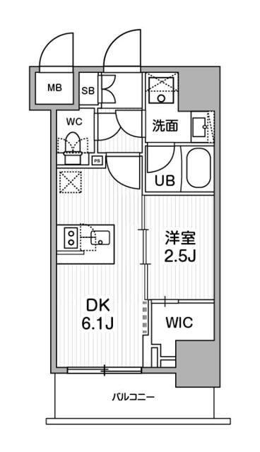シーフォルム木場(1DK/4階)の間取り写真