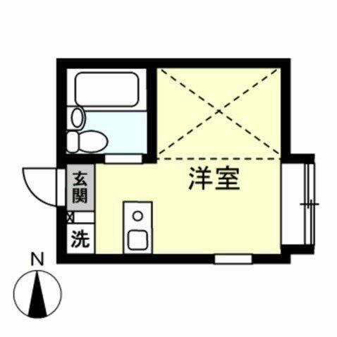 パンシオン湘南台NO.2(ワンルーム/2階)の間取り写真