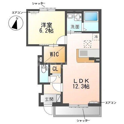 柏市船戸 アパート(1LDK/1階)の間取り写真
