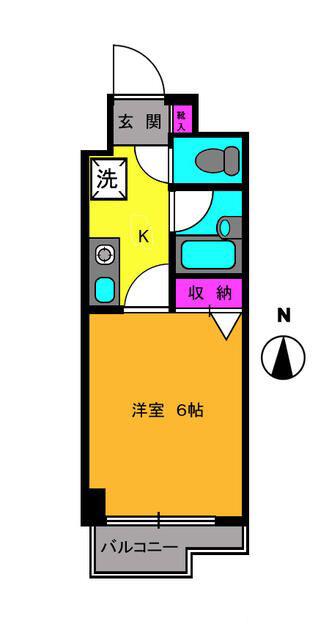 ティファニー舟渡(1K/5階)の間取り写真