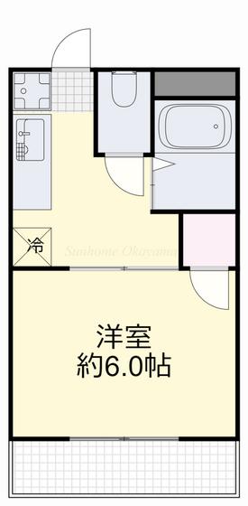 富田ハイツ(1K/1階)の間取り写真