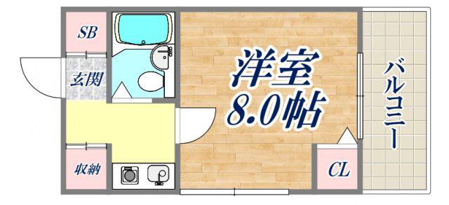 サンプラザ三宮70(1K/11階)の間取り写真