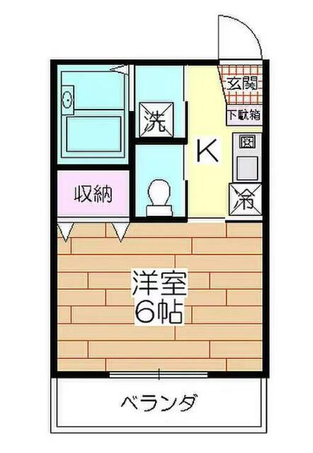 エールシャンブル(1K/2階)の間取り写真