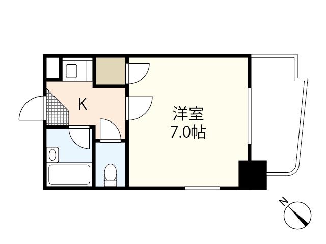 スタープラザ三篠(1K/7階)の間取り写真
