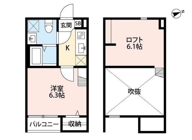 CHOROS・クォーロス(1K/2階)の間取り写真