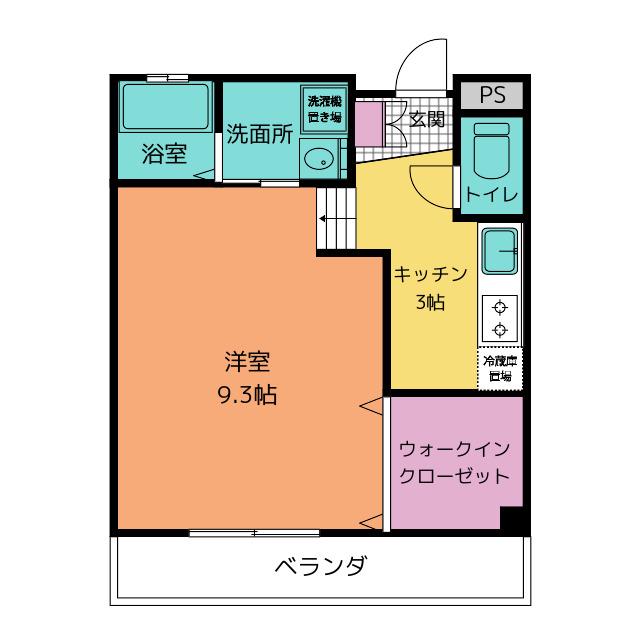 ブリッジゲート N(1K/2階)の間取り写真