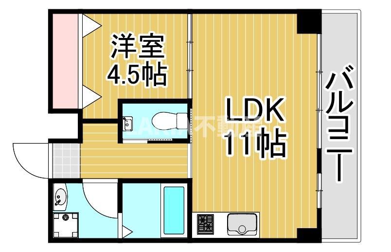 パティオ京橋(1LDK/7階)の間取り写真