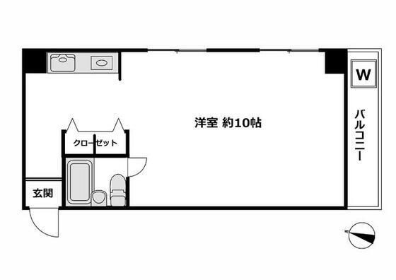 片山ビル(ワンルーム/4階)の間取り写真
