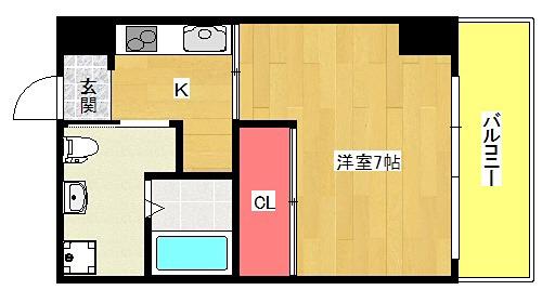 エスライズ大阪ベイサイドアリーナ(1K/5階)の間取り写真