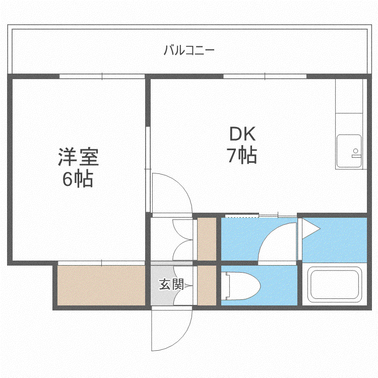 ダイアパレス南3条(1DK/3階)の間取り写真