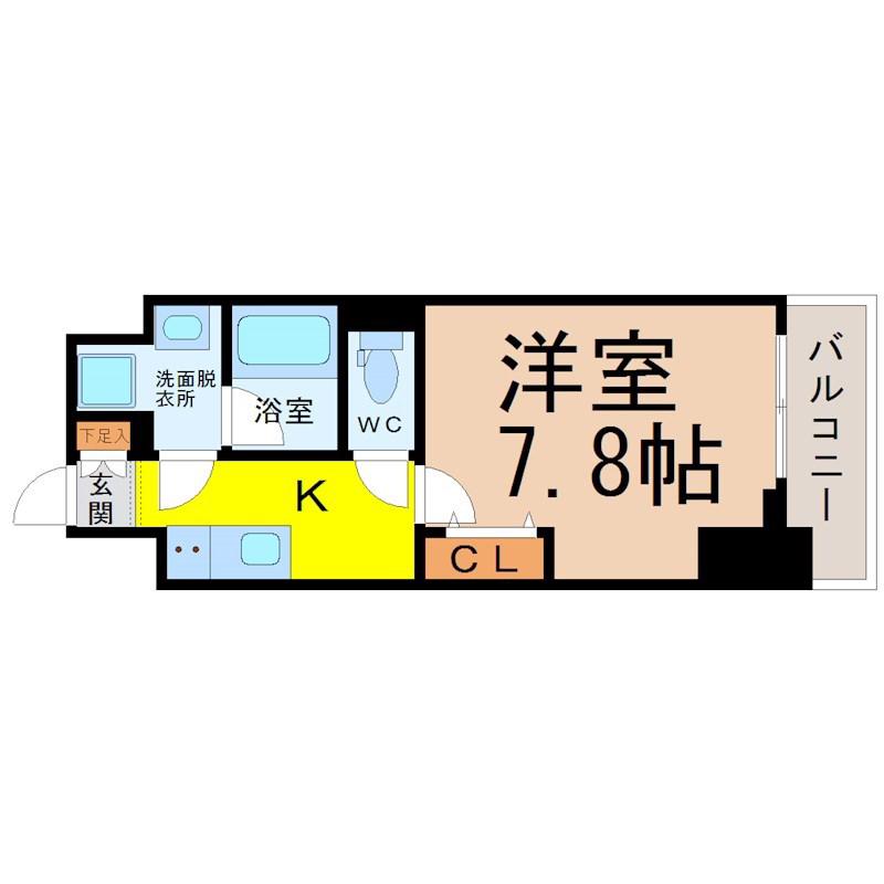 ウエストIN上前津(1K/12階)の間取り写真