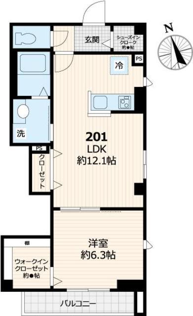 PORTOFINO本郷(1LDK/2階)の間取り写真