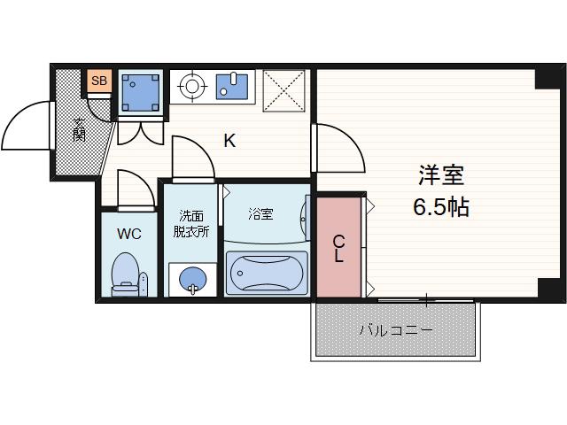 JRおおさか東線 城北公園通駅 徒歩4分 7階建 築21年(1K/4階)の間取り写真